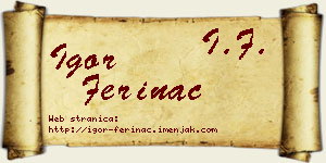 Igor Ferinac vizit kartica